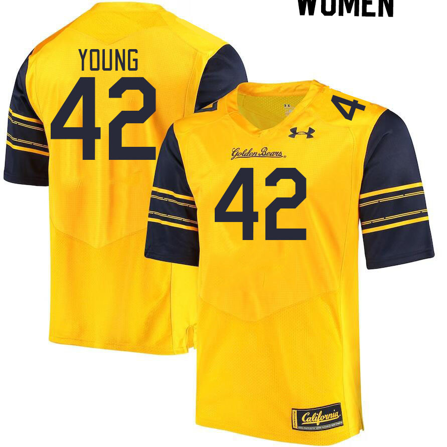 Women #42 Nate Rutchena California Golden Bears College Football Jerseys Stitched Sale-Gold